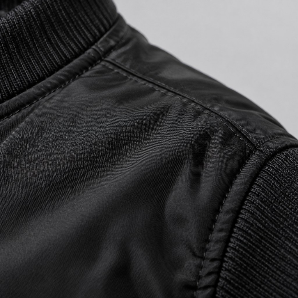 Bomber Flight Jacket in Black — wholesale menswear product photo — view 2