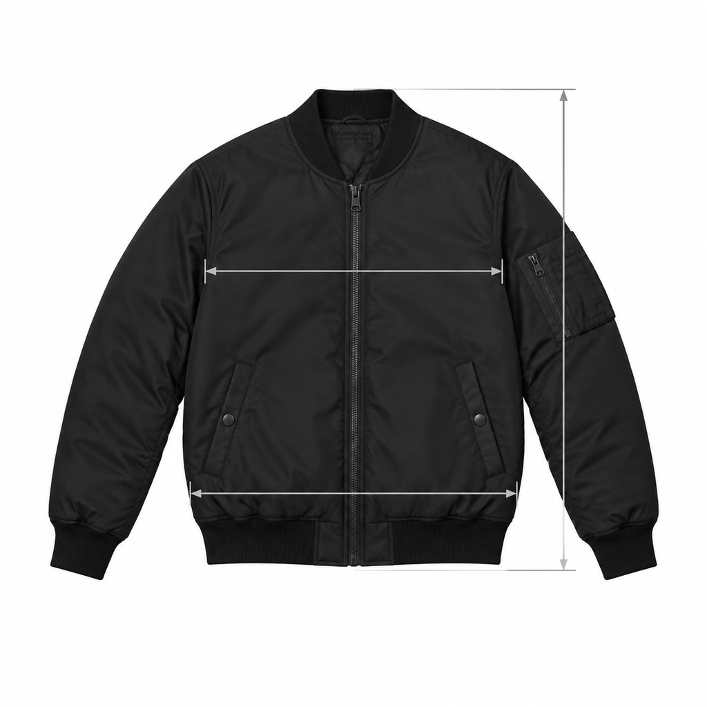 Bomber Flight Jacket in Black — wholesale menswear product photo — view 5