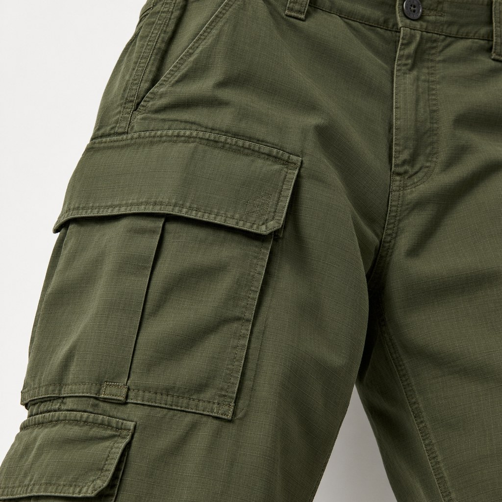 Cargo Multi-Pocket Pants in Olive — wholesale menswear product photo — view 3