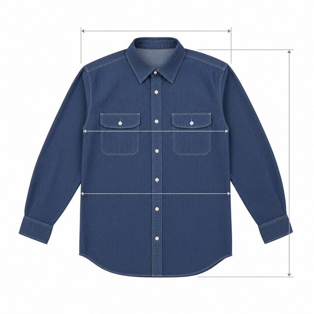 Chambray Work Shirt in Indigo — wholesale menswear product photo — view 5