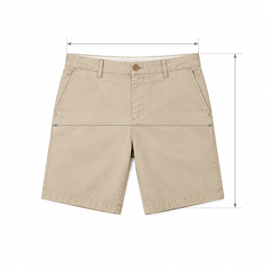 Cotton Chino Shorts in Stone — wholesale menswear product photo — view 5
