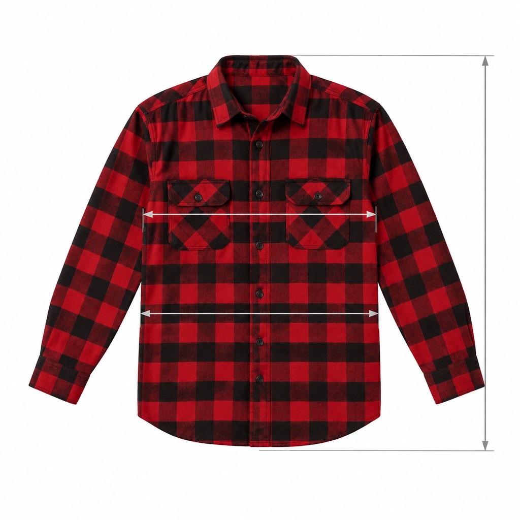 Brushed Flannel Overshirt in Red Check — wholesale menswear product photo — view 5
