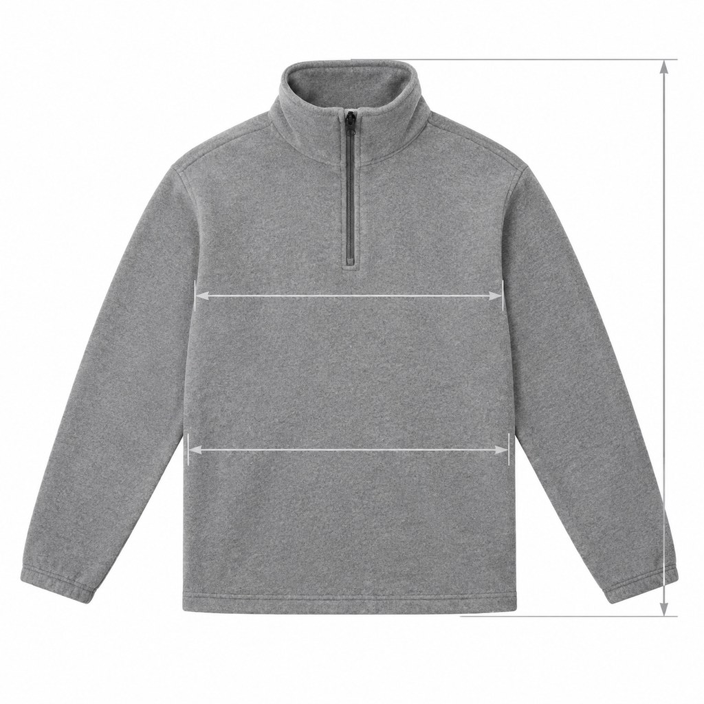 Half-Zip Fleece Pullover in Grey Marl — wholesale menswear product photo — view 5