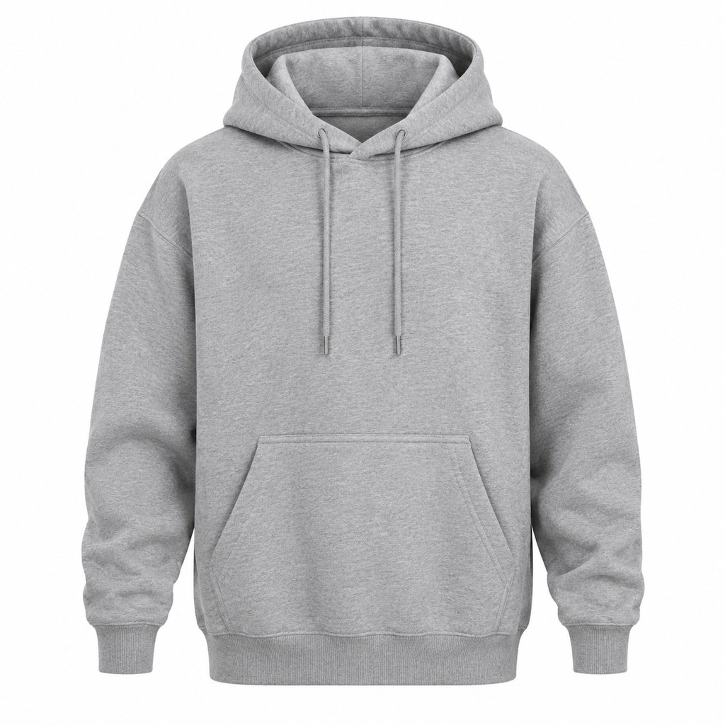 Heavyweight Pullover Hoodie in Heather Grey — wholesale menswear product photo