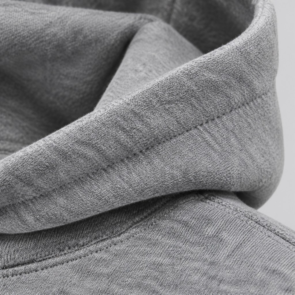 Heavyweight Pullover Hoodie in Heather Grey — wholesale menswear product photo — view 2