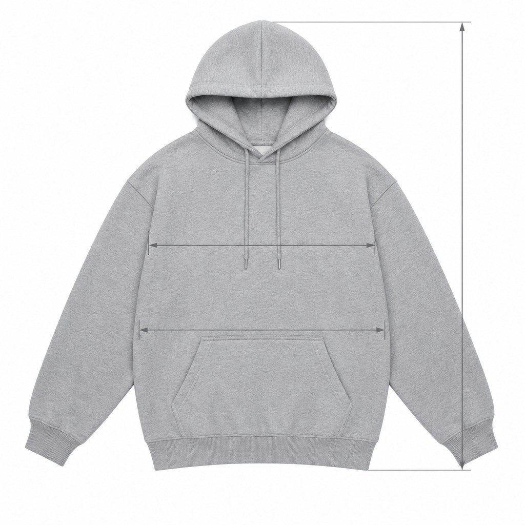 Heavyweight Pullover Hoodie in Heather Grey — wholesale menswear product photo — view 5