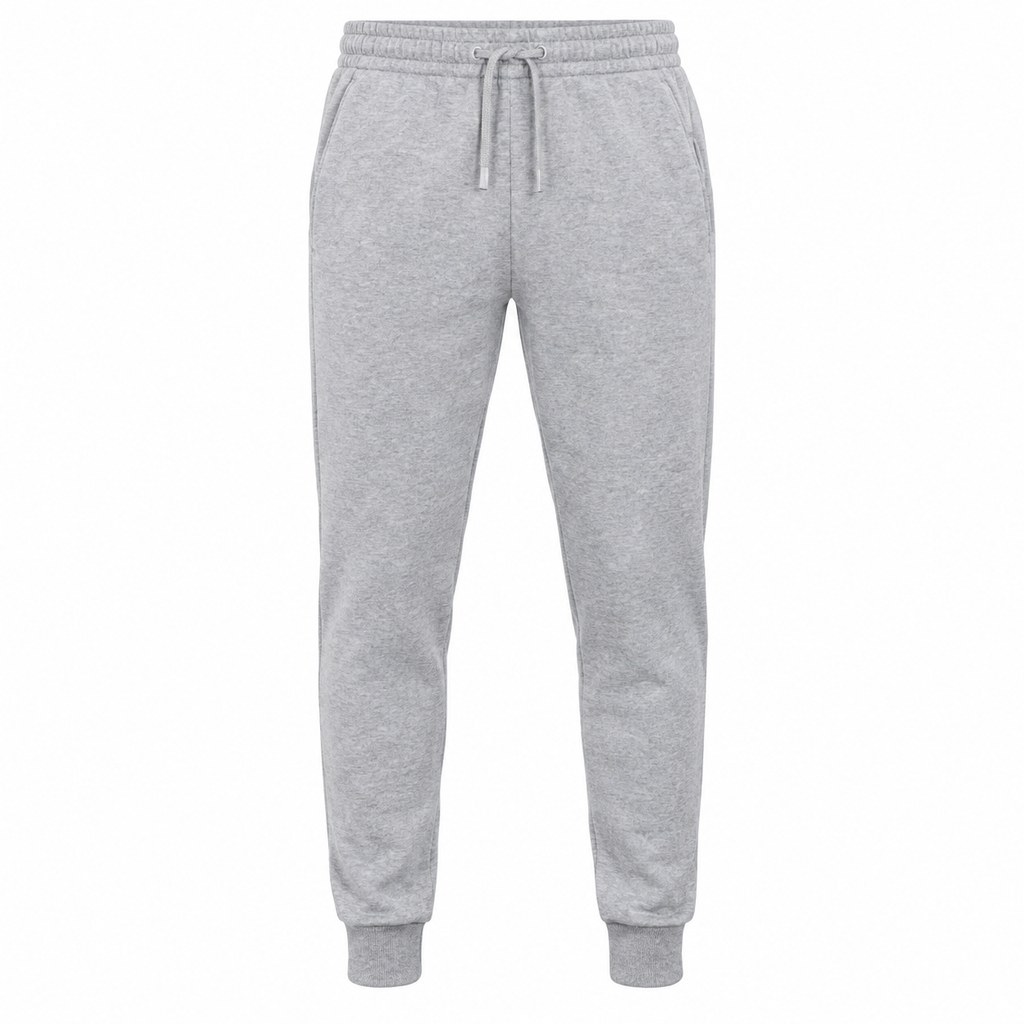 Fleece Jogger Sweatpants in Heather Grey — wholesale menswear product photo