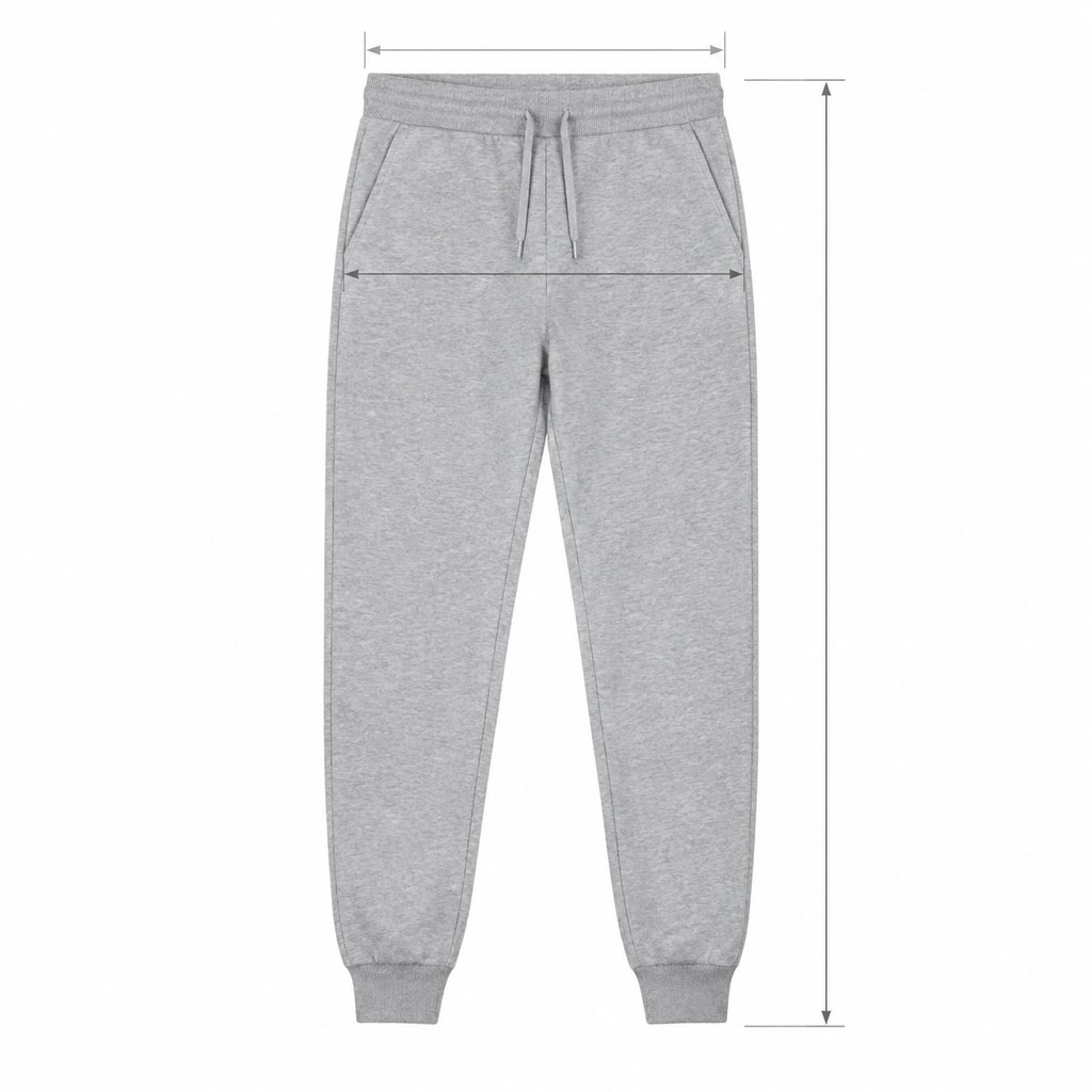 Fleece Jogger Sweatpants in Heather Grey — wholesale menswear product photo — view 5