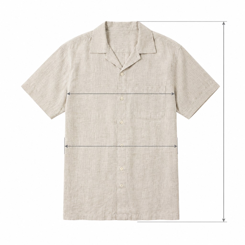 Linen Camp-Collar Shirt in Natural — wholesale menswear product photo — view 5
