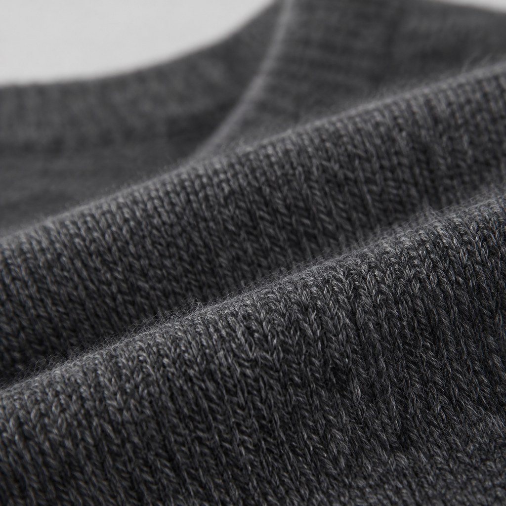 Merino-Blend Crew Sweater in Charcoal — wholesale menswear product photo — view 2