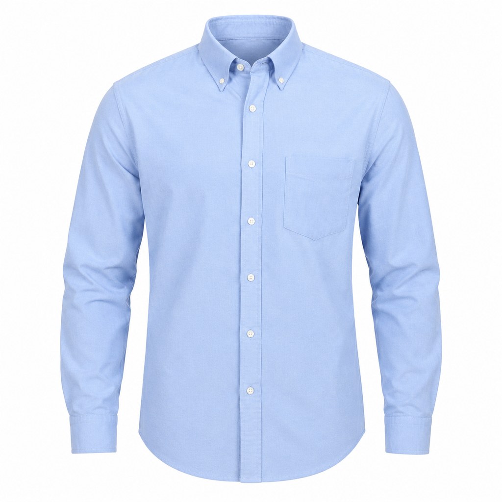 Oxford Button-Down Shirt in Blue — wholesale menswear product photo