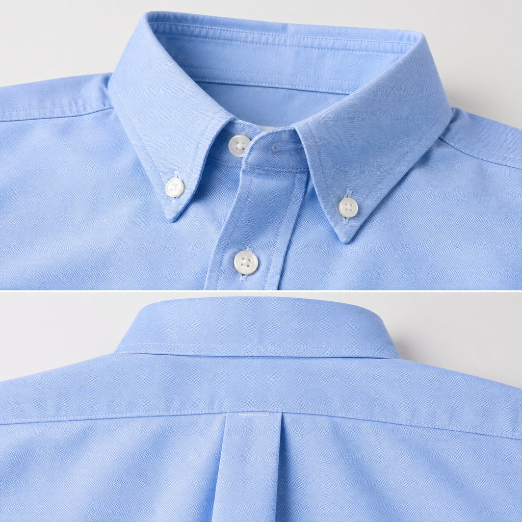 Oxford Button-Down Shirt in Blue — wholesale menswear product photo — view 3