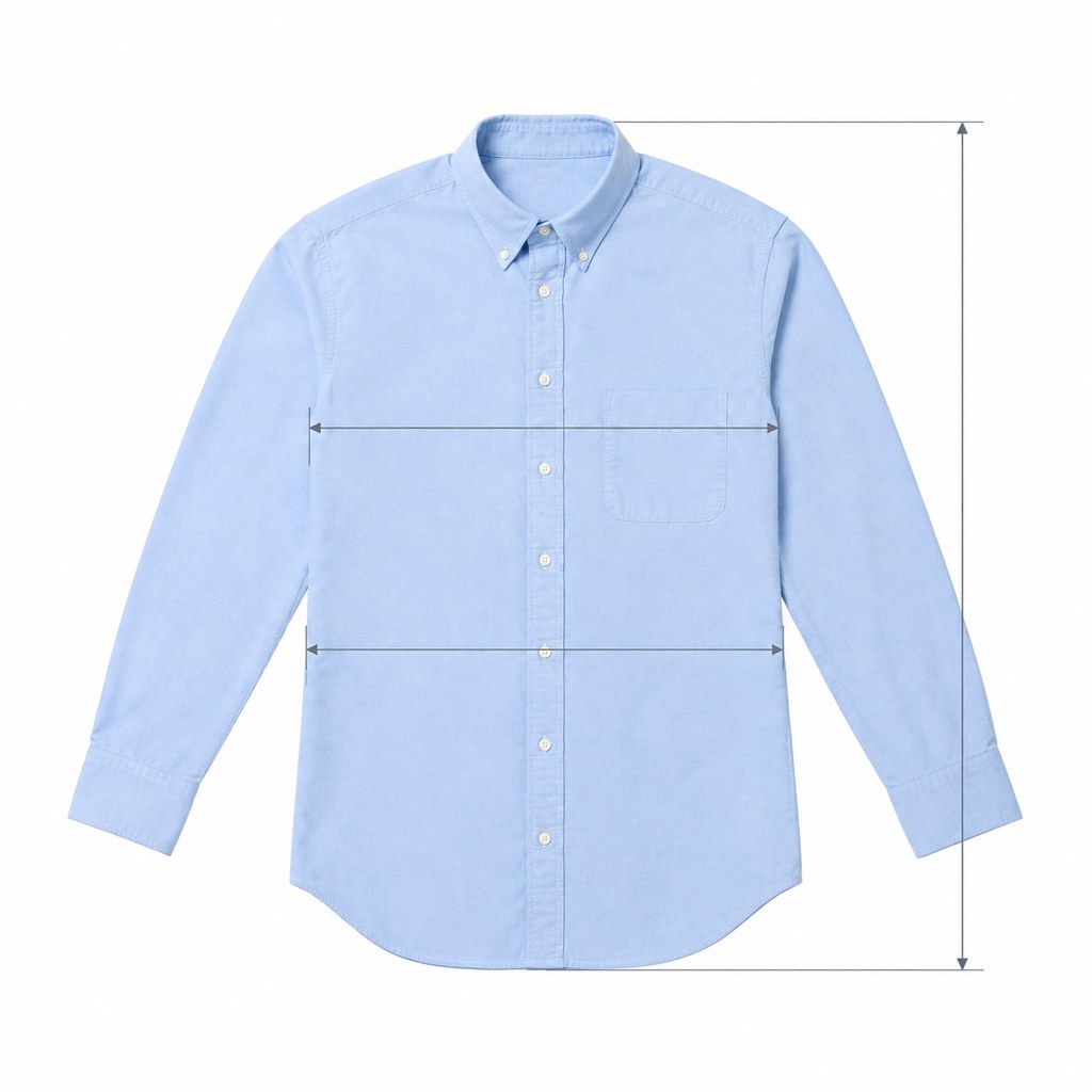 Oxford Button-Down Shirt in Blue — wholesale menswear product photo — view 5