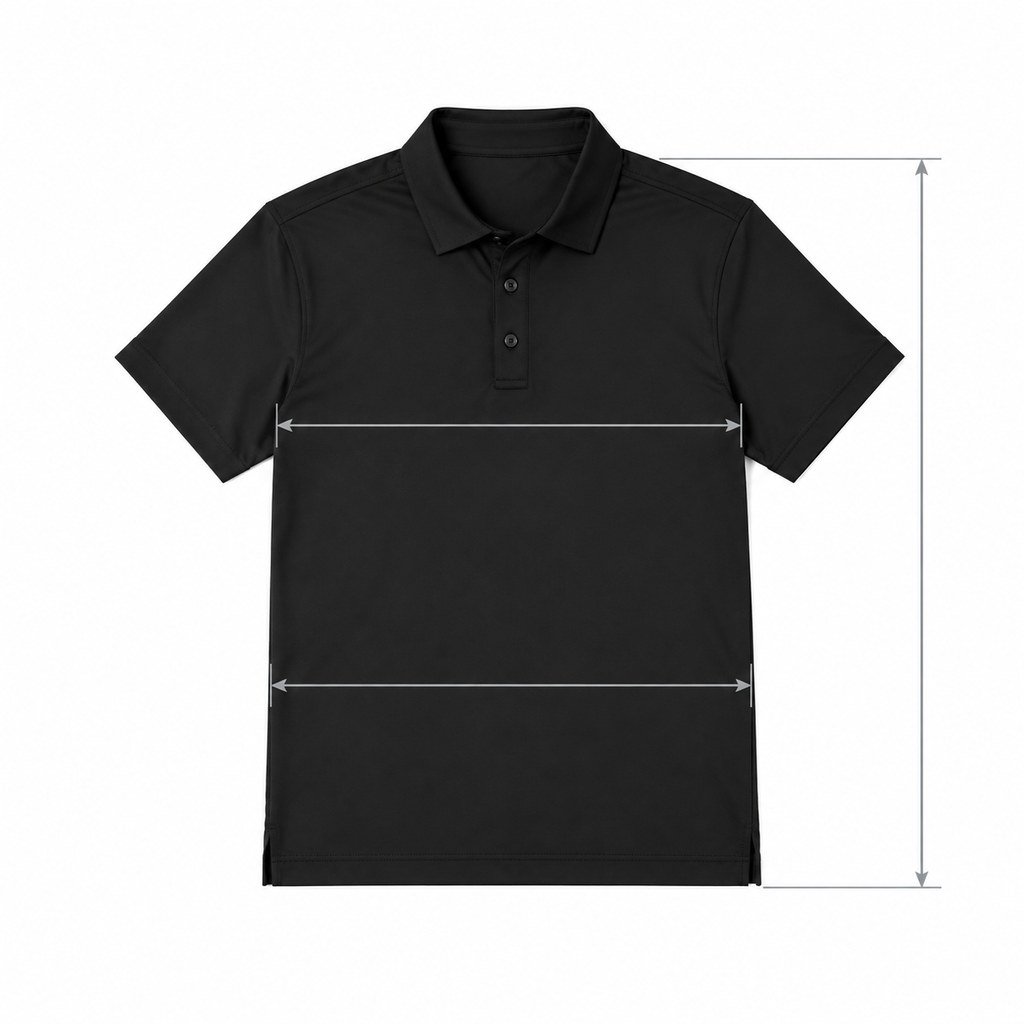 Performance Pique Polo in Black — wholesale menswear product photo — view 5