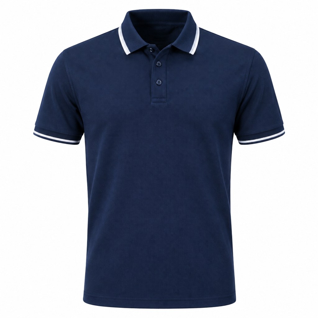 Pique Polo Shirt in Navy — wholesale menswear product photo