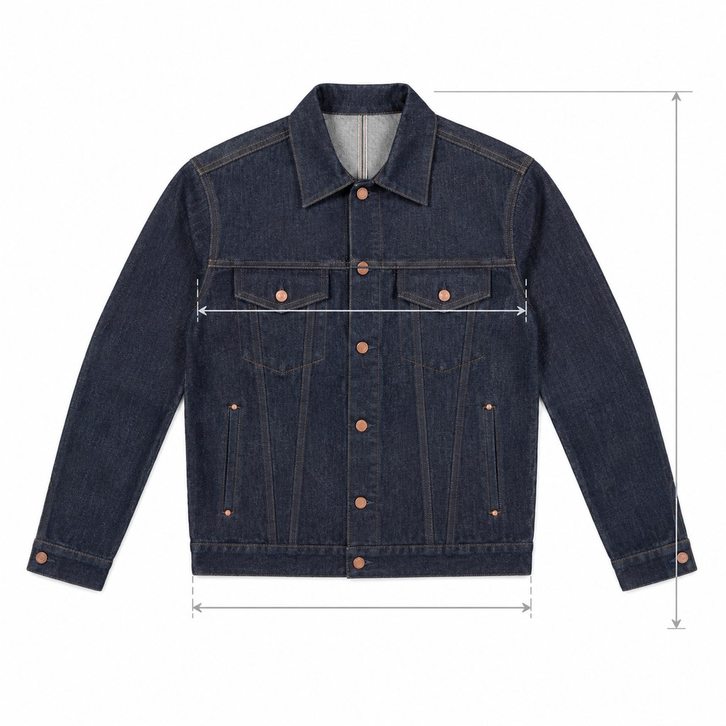 Raw Denim Trucker Jacket in Indigo Raw — wholesale menswear product photo — view 5
