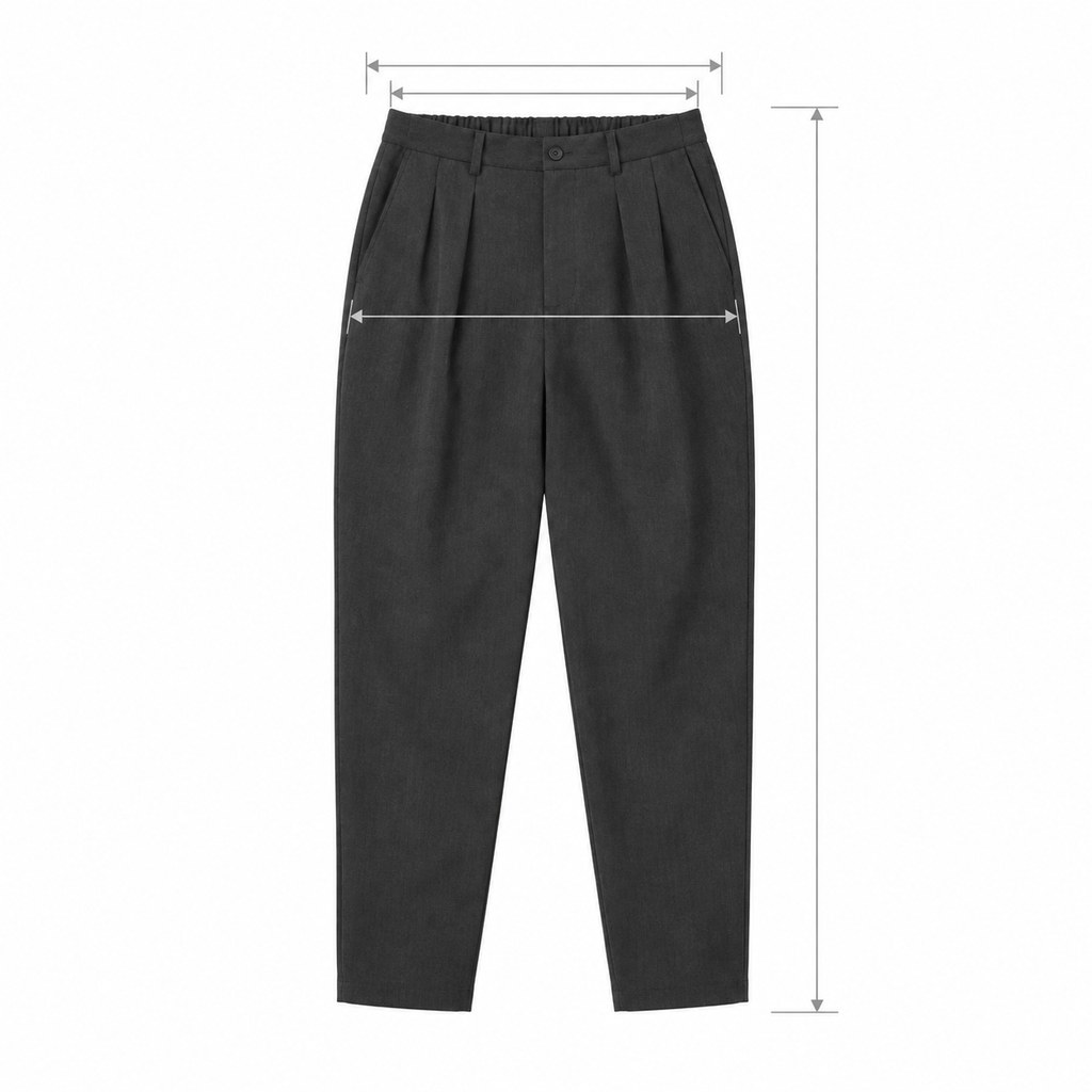 Relaxed Pleated Trousers in Charcoal — wholesale menswear product photo — view 5
