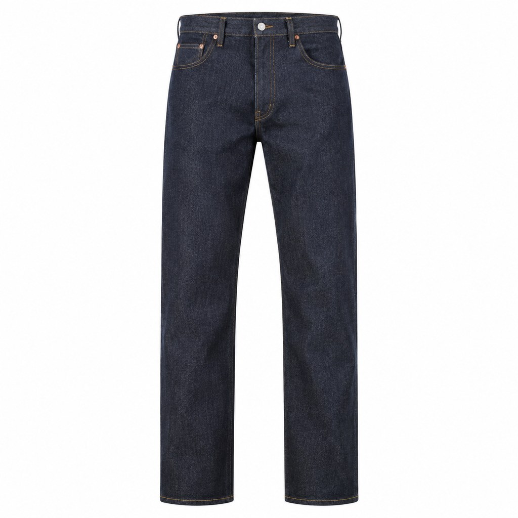 Selvedge Straight Jeans in Indigo Raw — wholesale menswear product photo