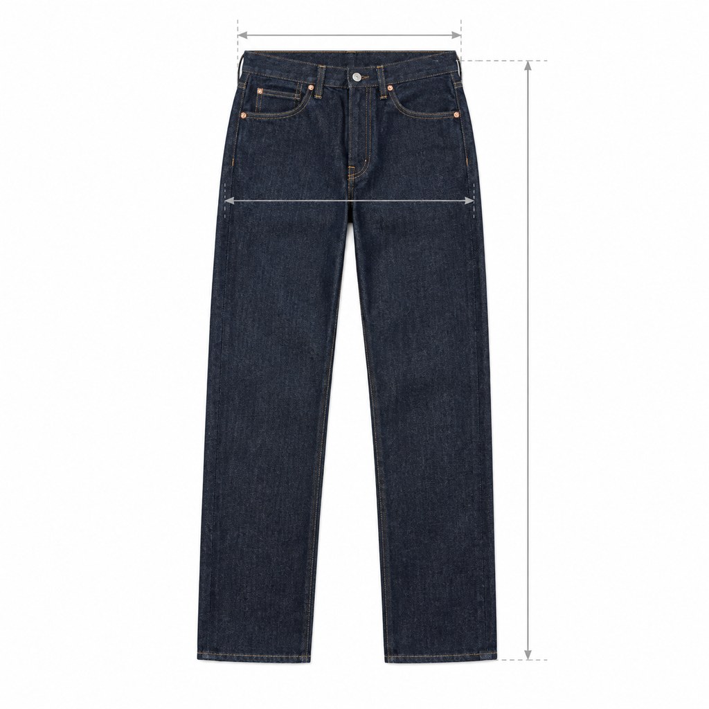 Selvedge Straight Jeans in Indigo Raw — wholesale menswear product photo — view 5