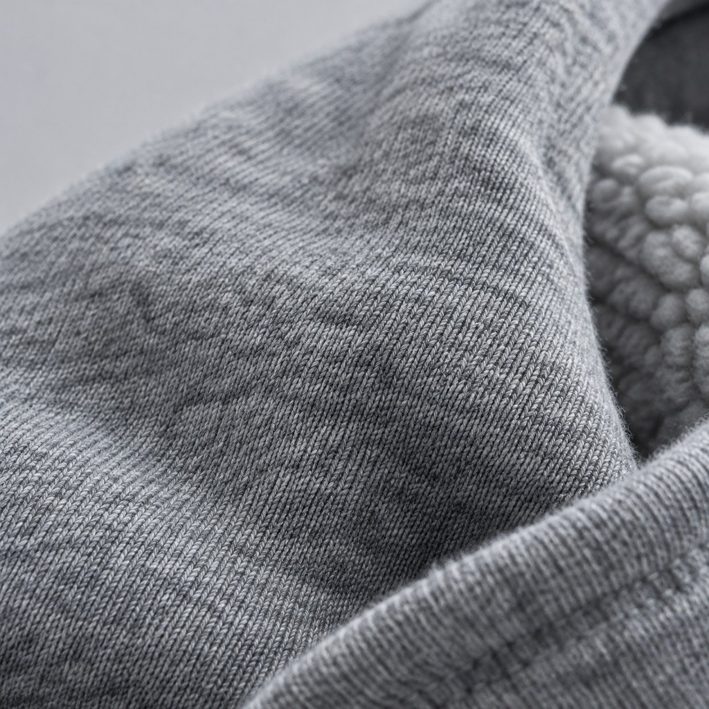 Sherpa-Lined Zip Hoodie in Heather Grey — wholesale menswear product photo — view 2