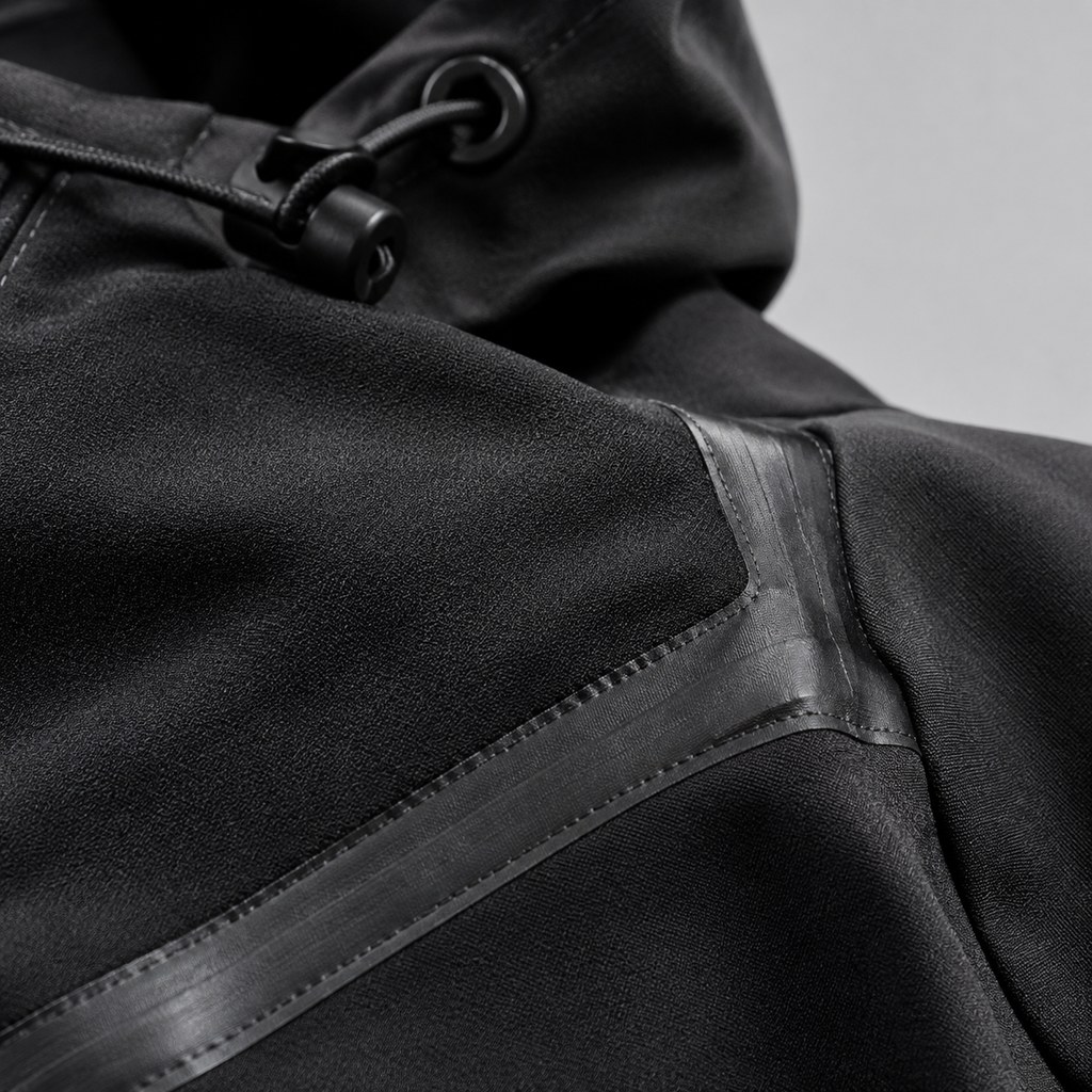 Softshell Rain Jacket in Black — wholesale menswear product photo — view 2