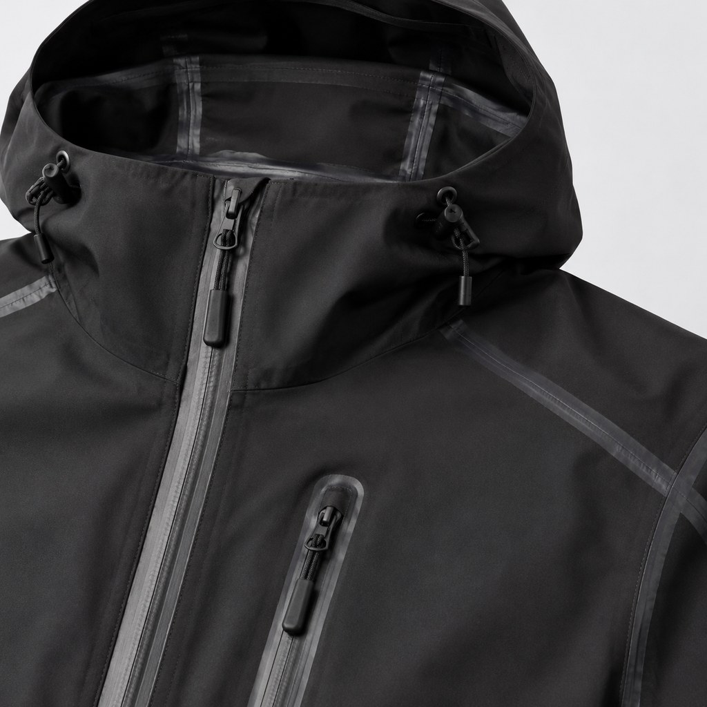 Softshell Rain Jacket in Black — wholesale menswear product photo — view 3