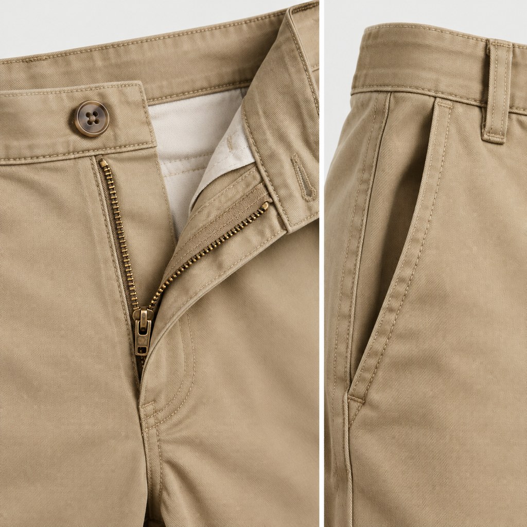 Straight-Fit Chino Pants in Khaki — wholesale menswear product photo — view 3