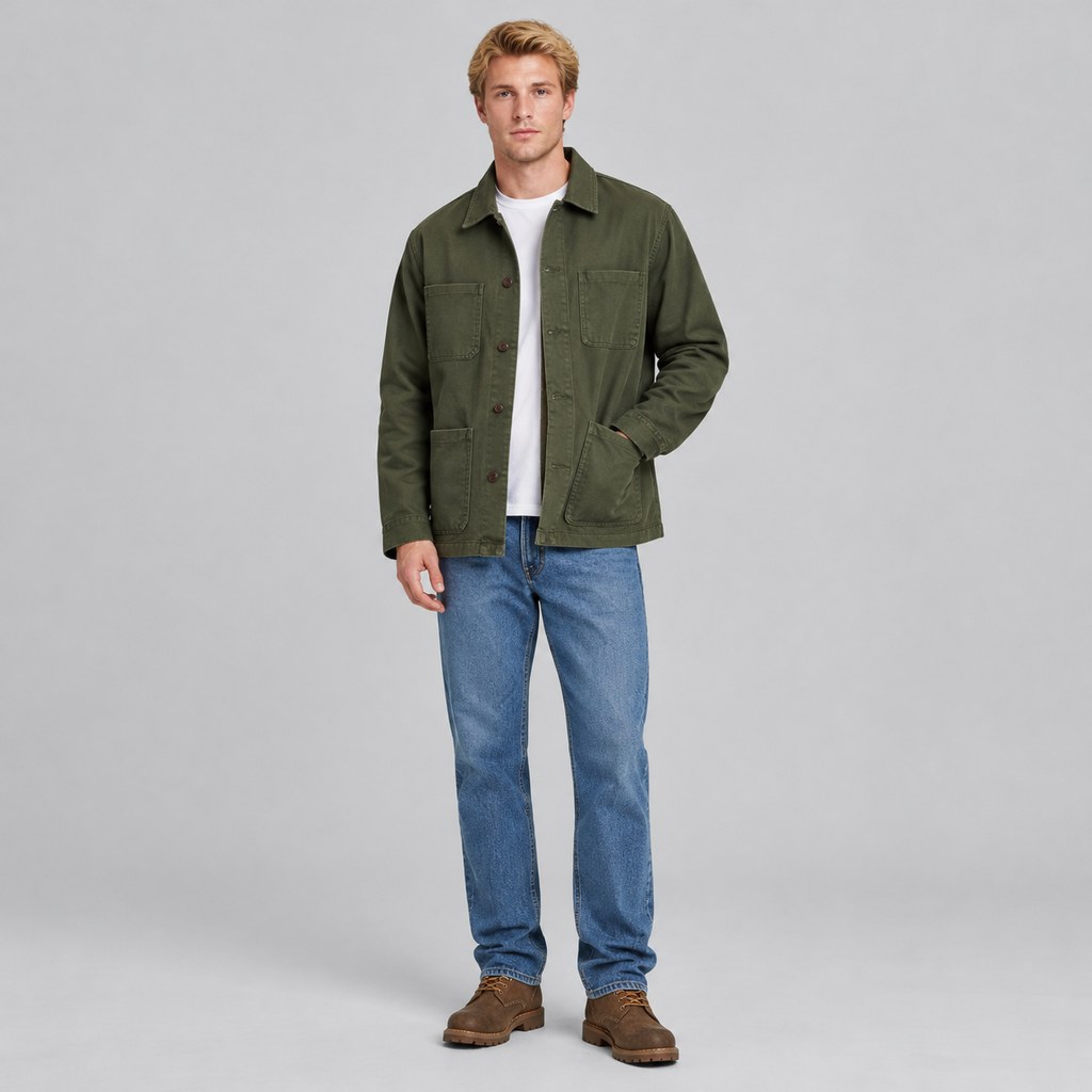 Utility Work Jacket in Olive — wholesale menswear product photo — view 4