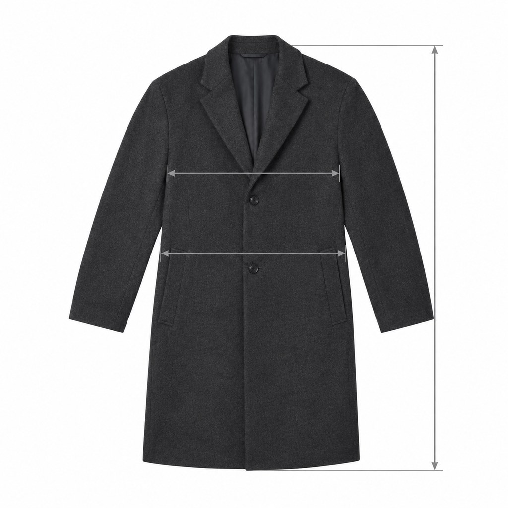 Wool-Blend Overcoat in Charcoal — wholesale menswear product photo — view 5